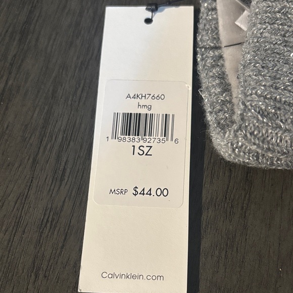 Calvin Klein Silver Ribbed Headband - Picture 3 of 4